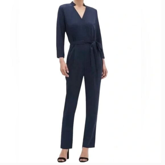 NWT Banana Republic Factory Navy Wrap Jumpsuit - Picture 1 of 4